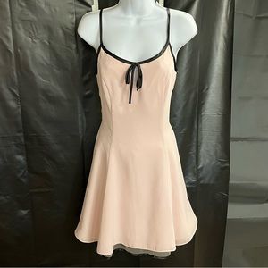 Upbeat ladies pastel pink fit & flare mini dress (no size tag) see measurements